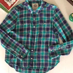 SO Plaid perfect shirt 100% cotton Medium like NEW